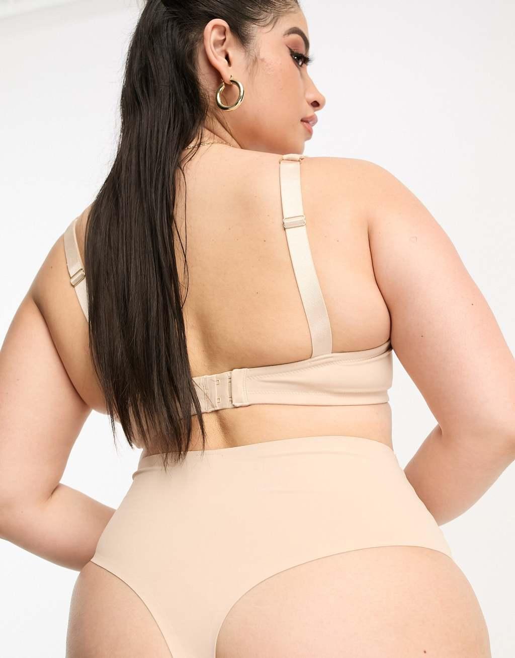 ASOS DESIGN Curve Marina smoothing high-waist thong Product Image