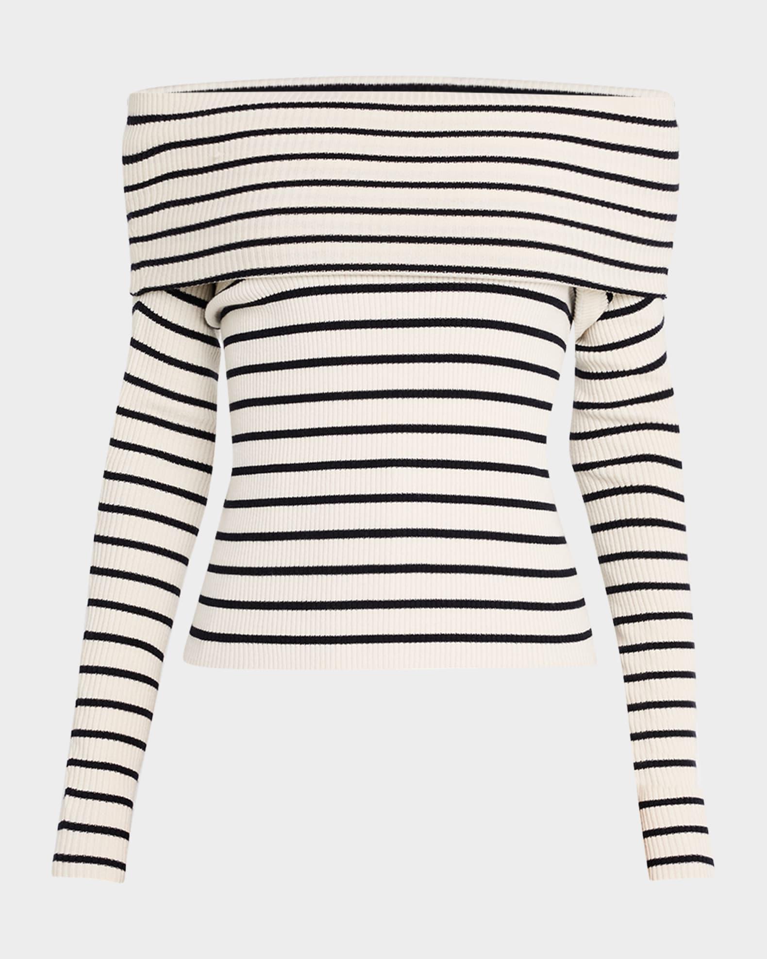 Evelyn Ribbed Off-Shoulder Top Product Image
