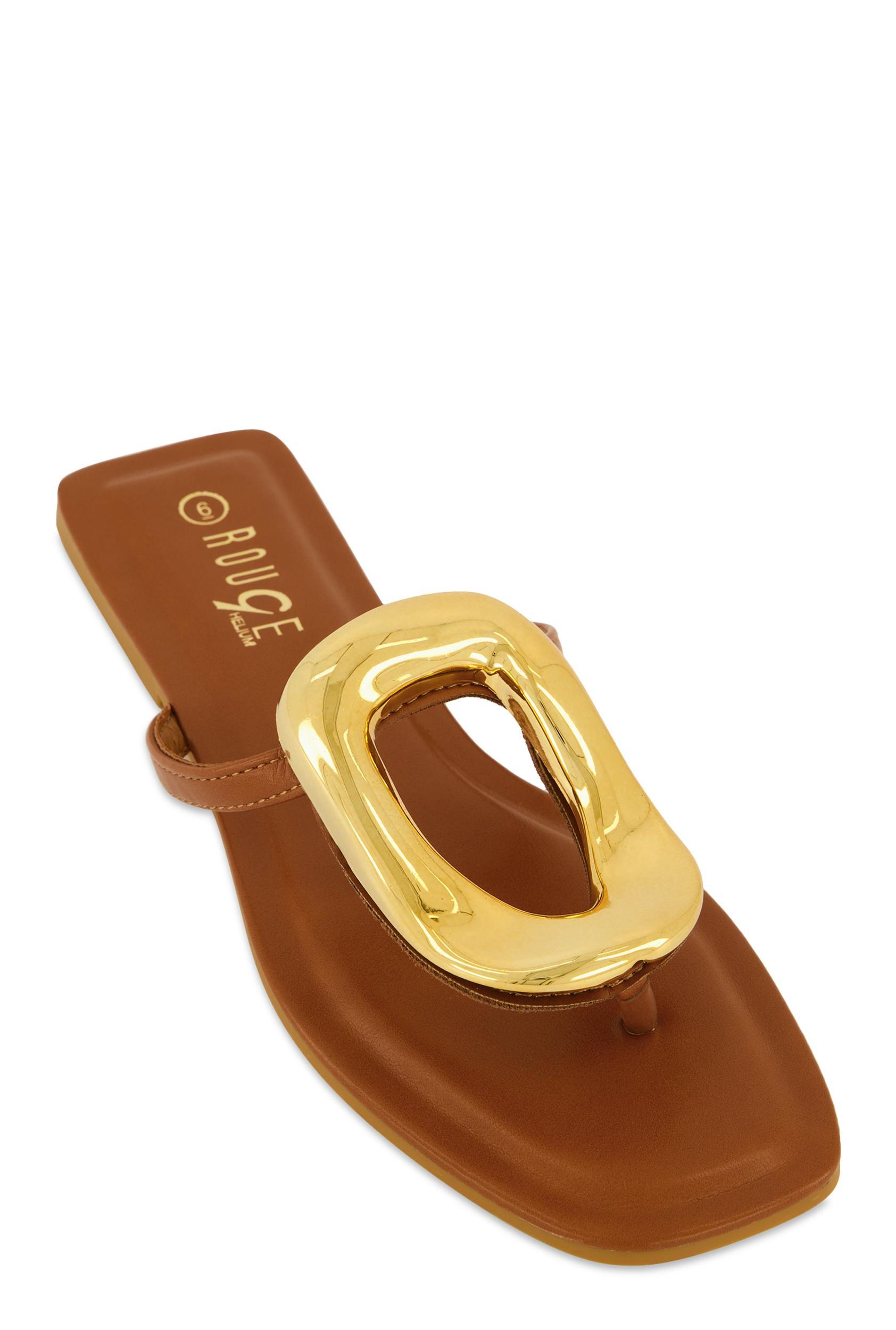 Womens Metallic Pendant Thong Slide Sandals Product Image