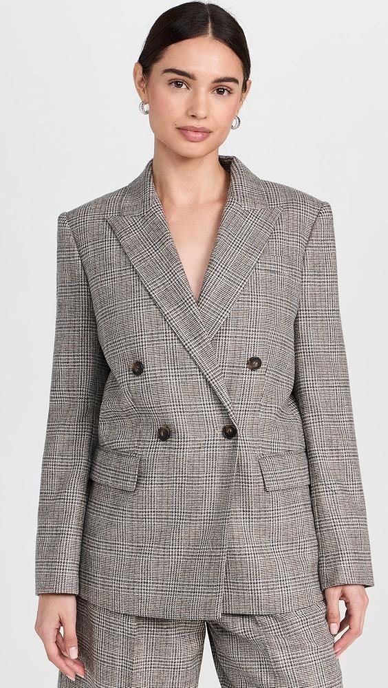 Vince Plaid Double Breasted Blazer | Shopbop Product Image