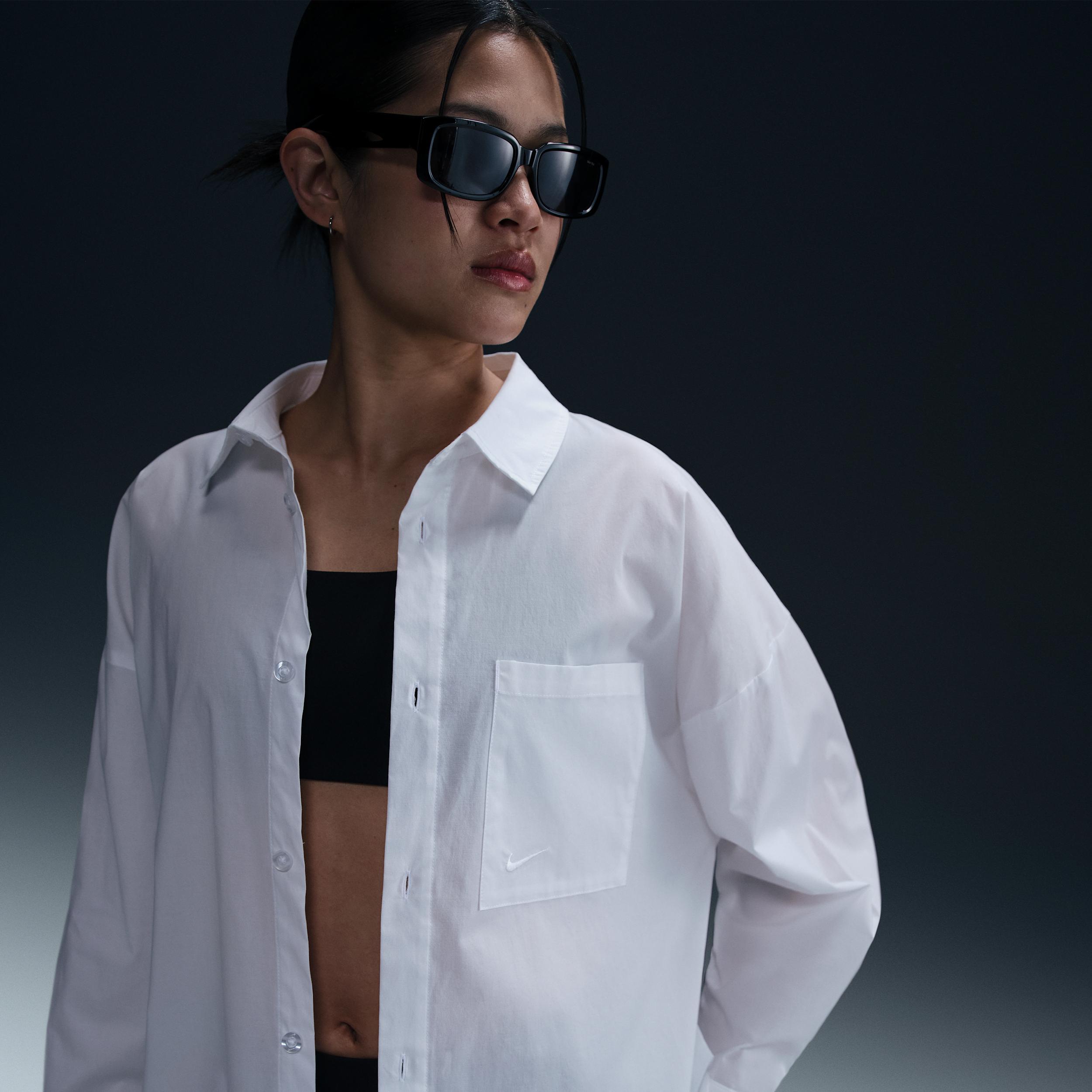 Nike Sportswear Chill Poplin Women's Loose Long-Sleeve Button-Up Top Product Image