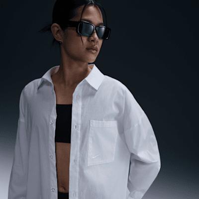 Nike Sportswear Chill Poplin Women's Loose Long-Sleeve Button-Up Top Product Image