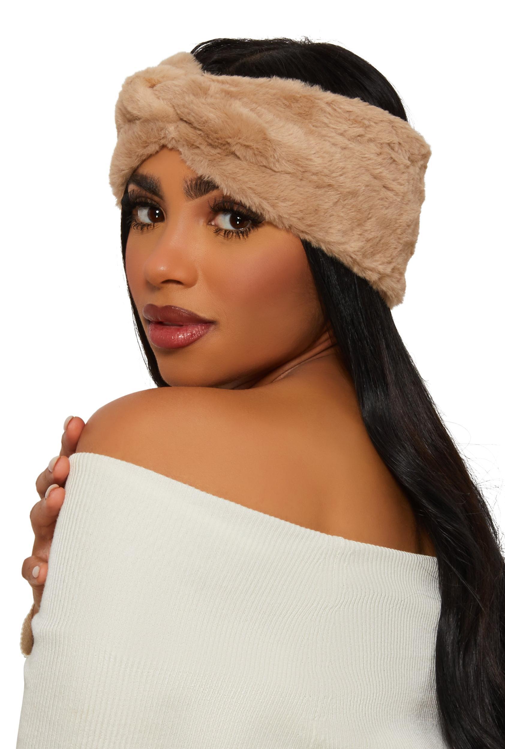 Twist Front Faux Fur Headband Female Product Image