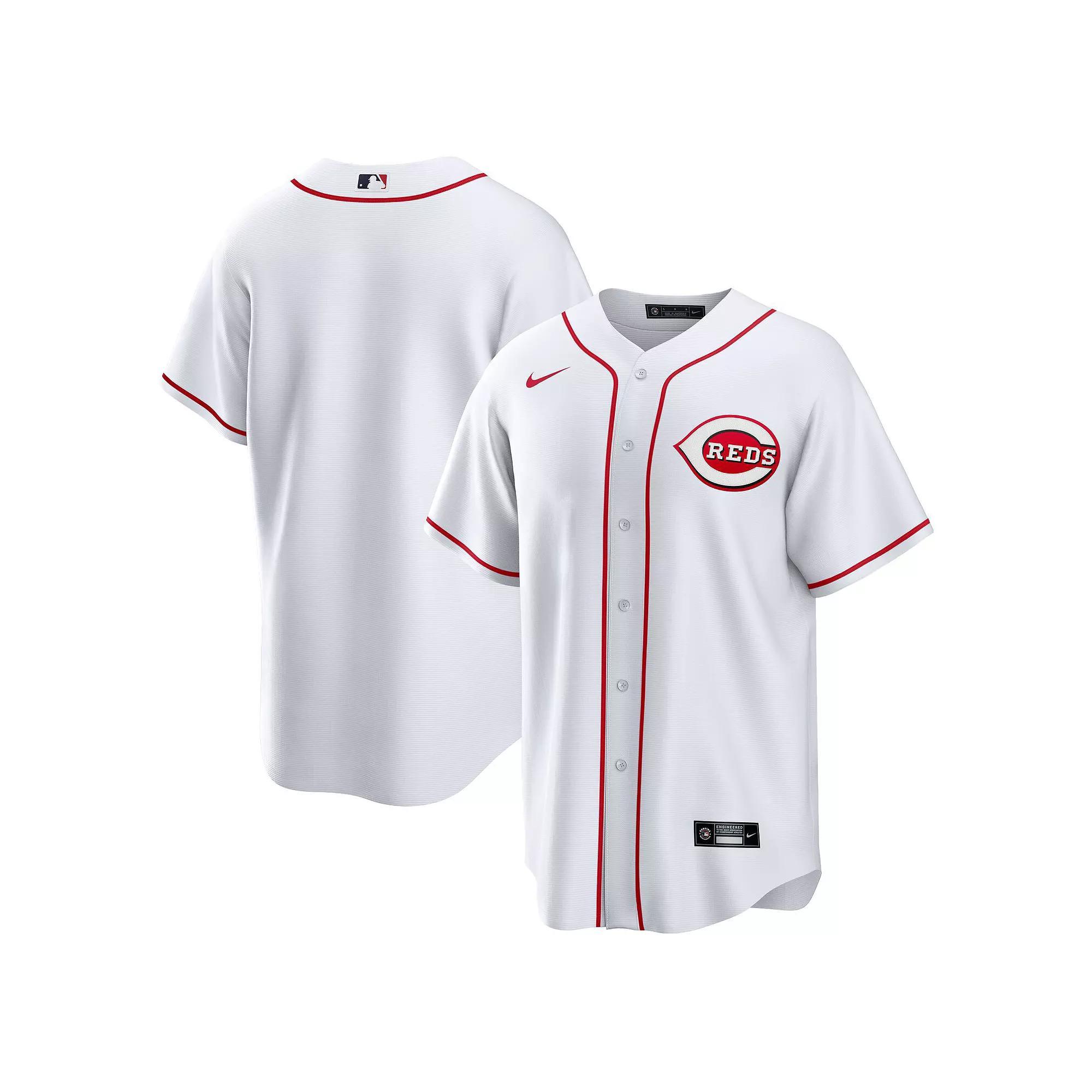 Men's Nike White Cincinnati Reds Home Replica Team Jersey, Size: Large, Red White Product Image