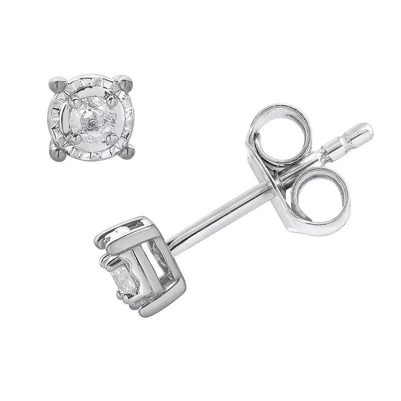 Diamond Brilliance 1/10 Carat T.W. Lab-Grown Diamond Round Miracle Stud Earrings, Womens, Silver Tone Product Image