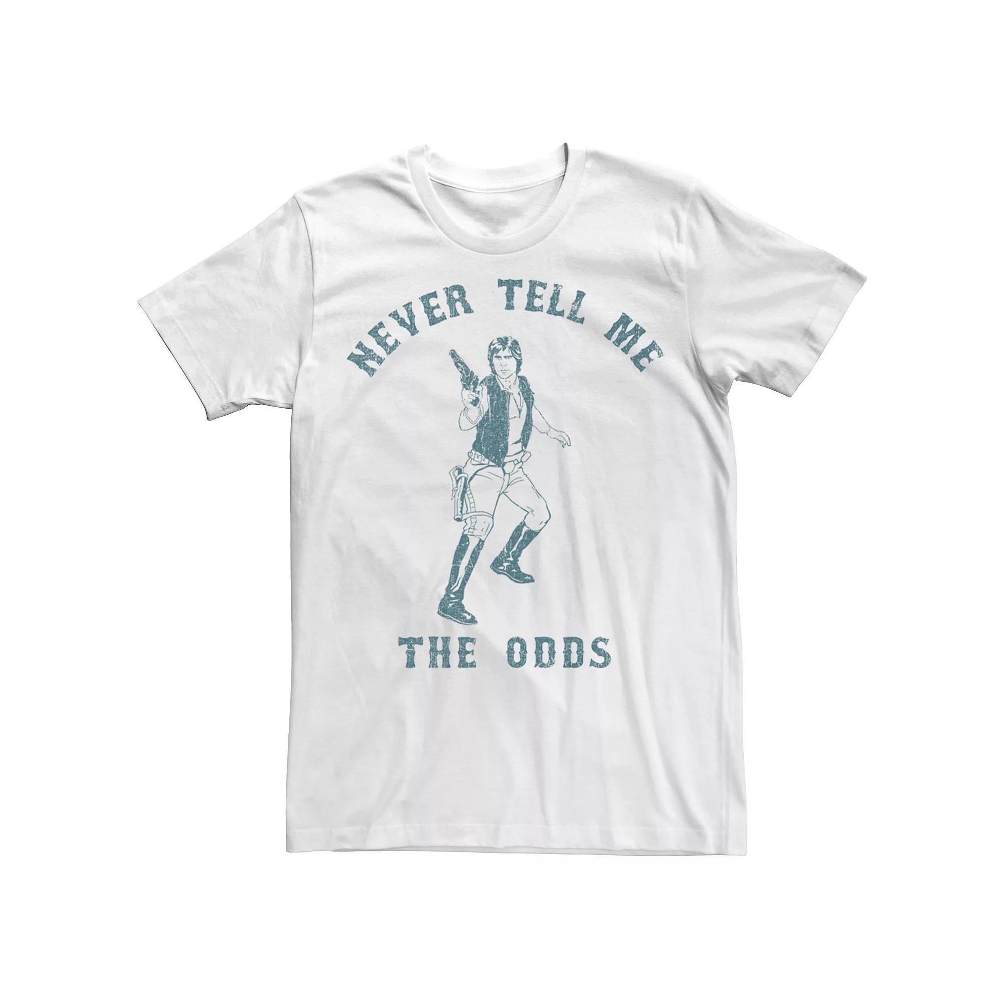 Men's Star Wars Han Solo Never Tell Me The Odds Portrait Tee, Size: Medium, White Product Image