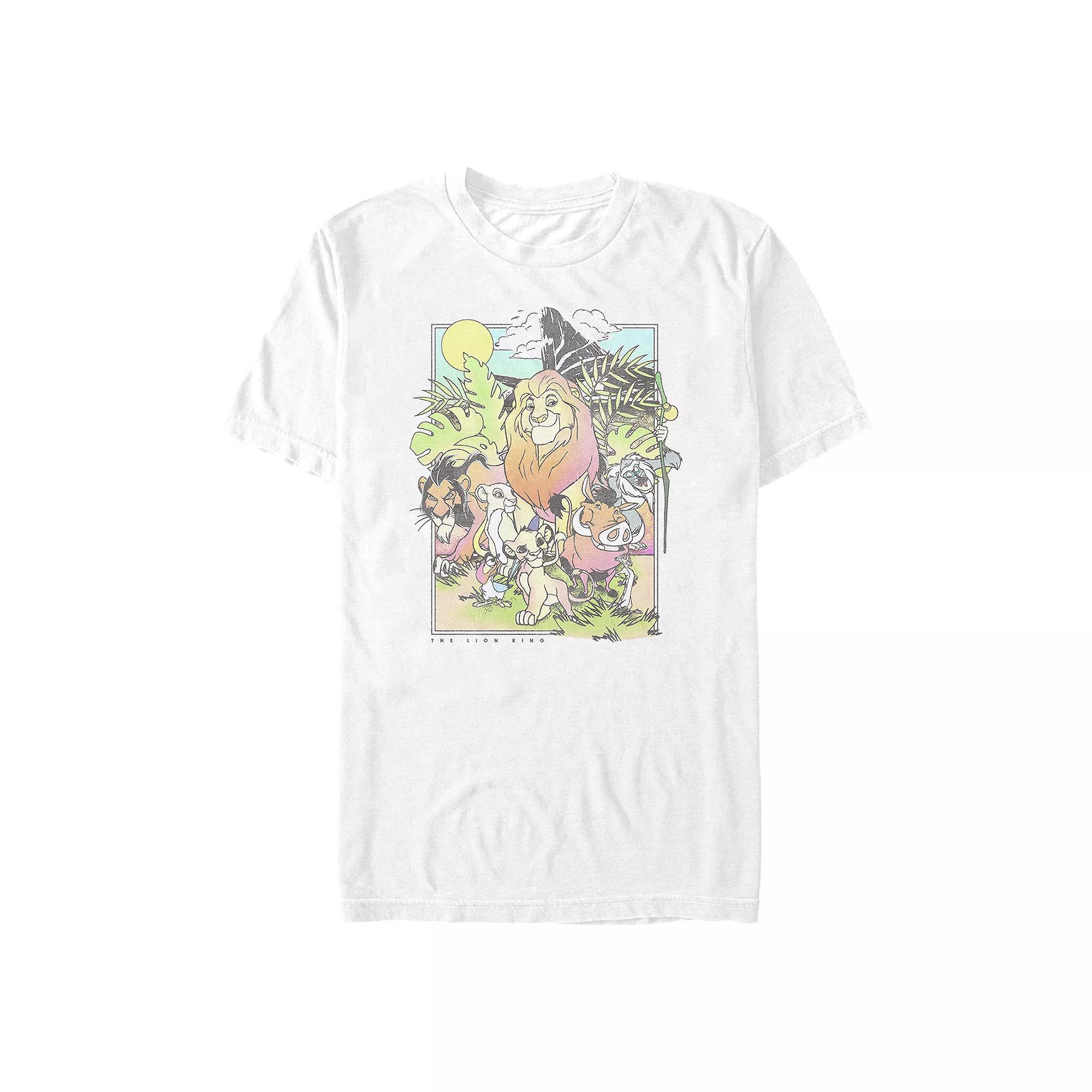 Disney's The Lion King Group Vintage Poster Men's Graphic Tee, Size: XS, White Product Image