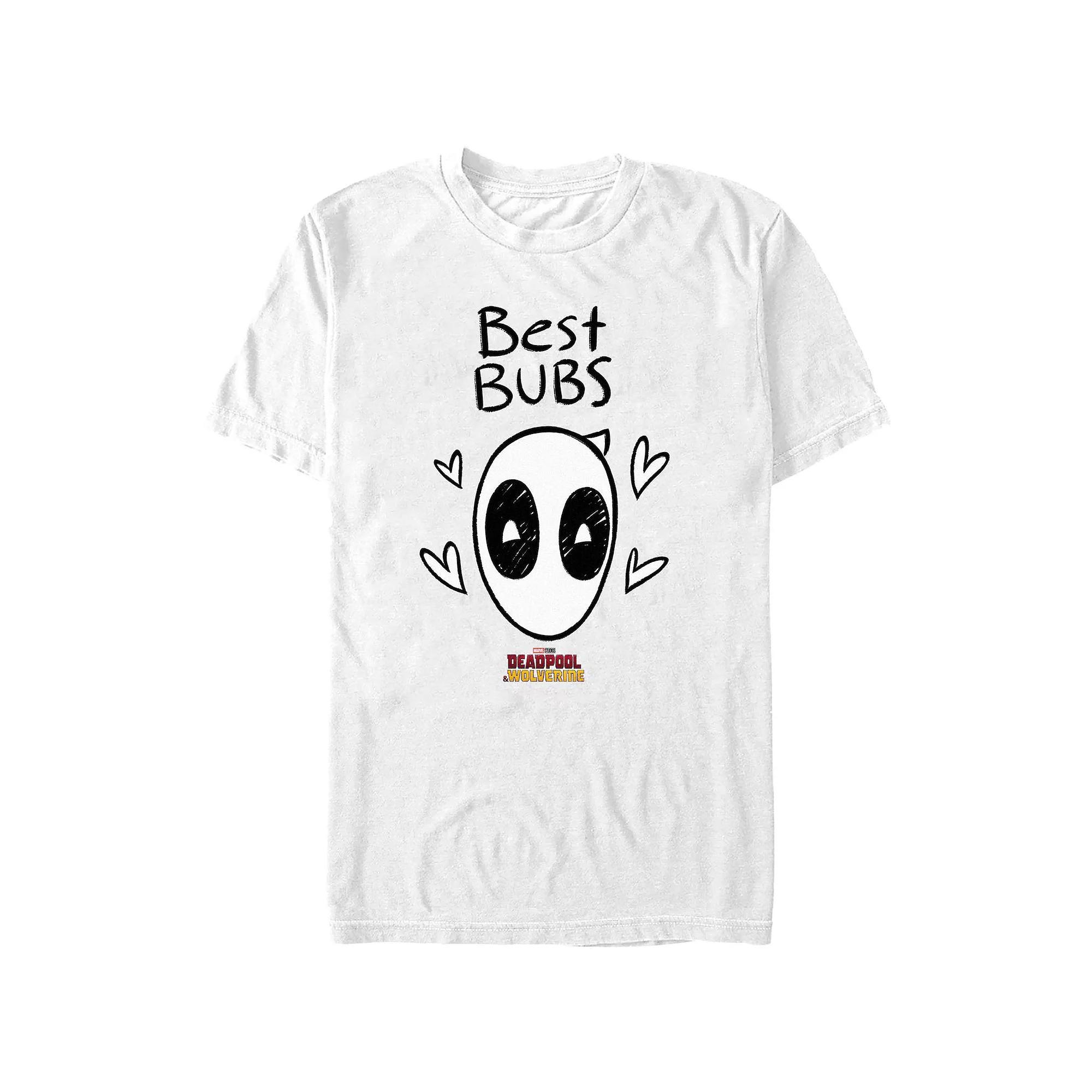 Men's Deadpool And Wolverine Best Bubs Doodle Graphic Tee, Size: XS, White Product Image