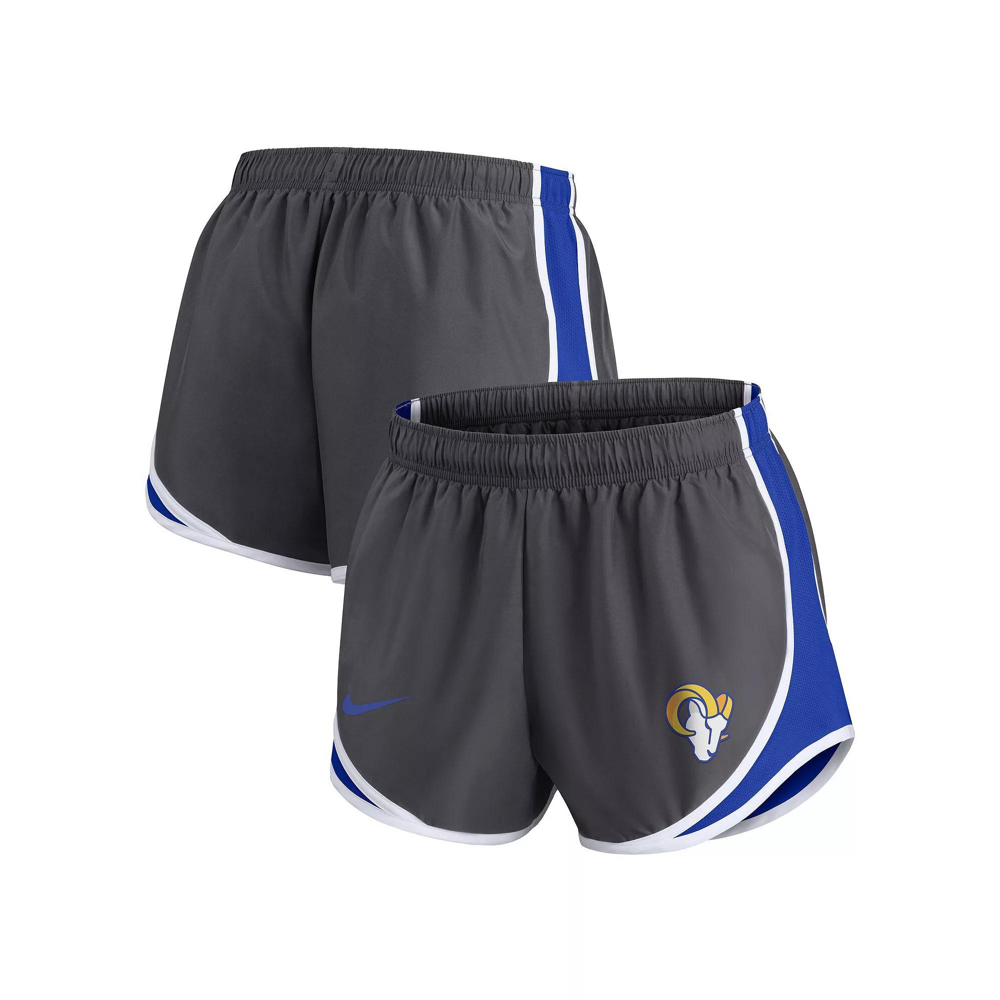 Women's Nike Charcoal Los Angeles Rams Logo Performance Tempo Shorts, Size: Large Product Image