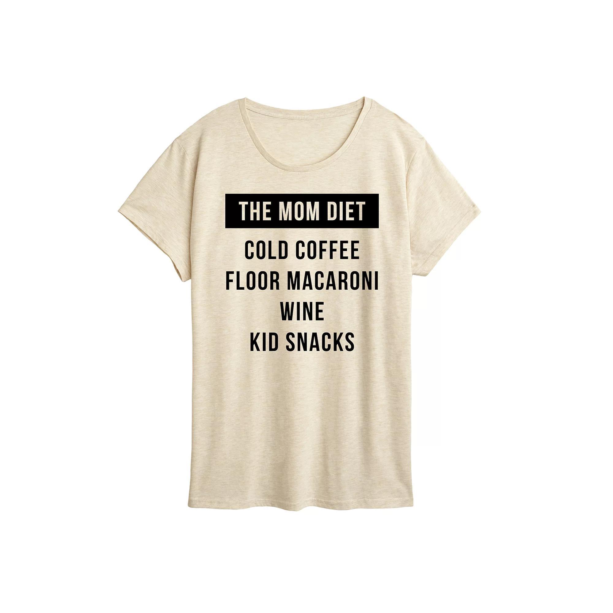 Womens The Mom Diet Graphic Tee Grey Gray Product Image