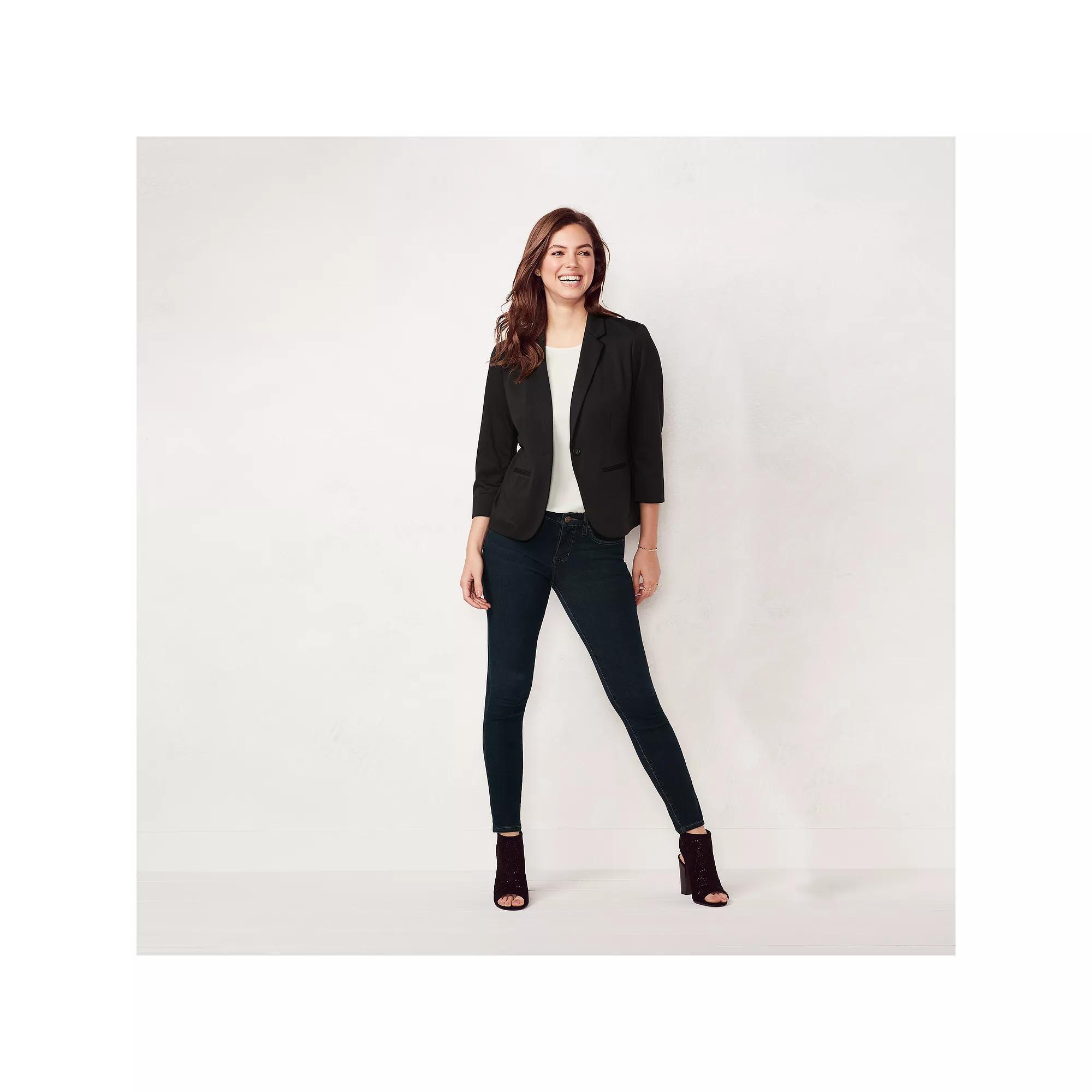 Petite LC Lauren Conrad Fitted Open-Front Blazer, Womens Product Image