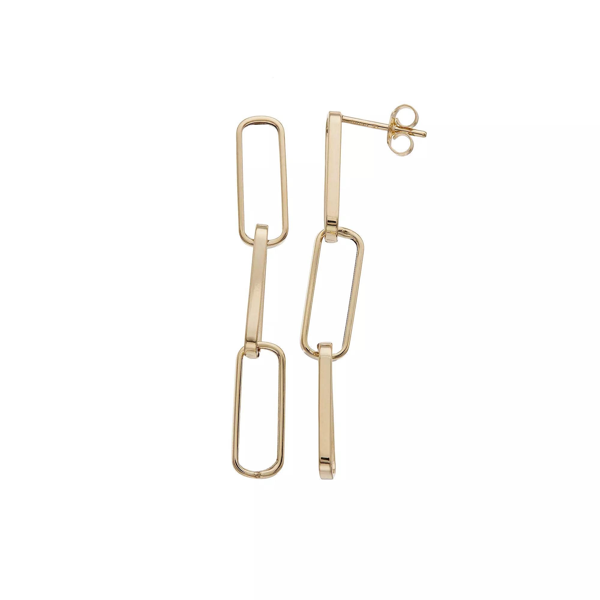 Au Naturale 14k Gold Paper Clip Drop Earrings, Women's, Yellow Product Image
