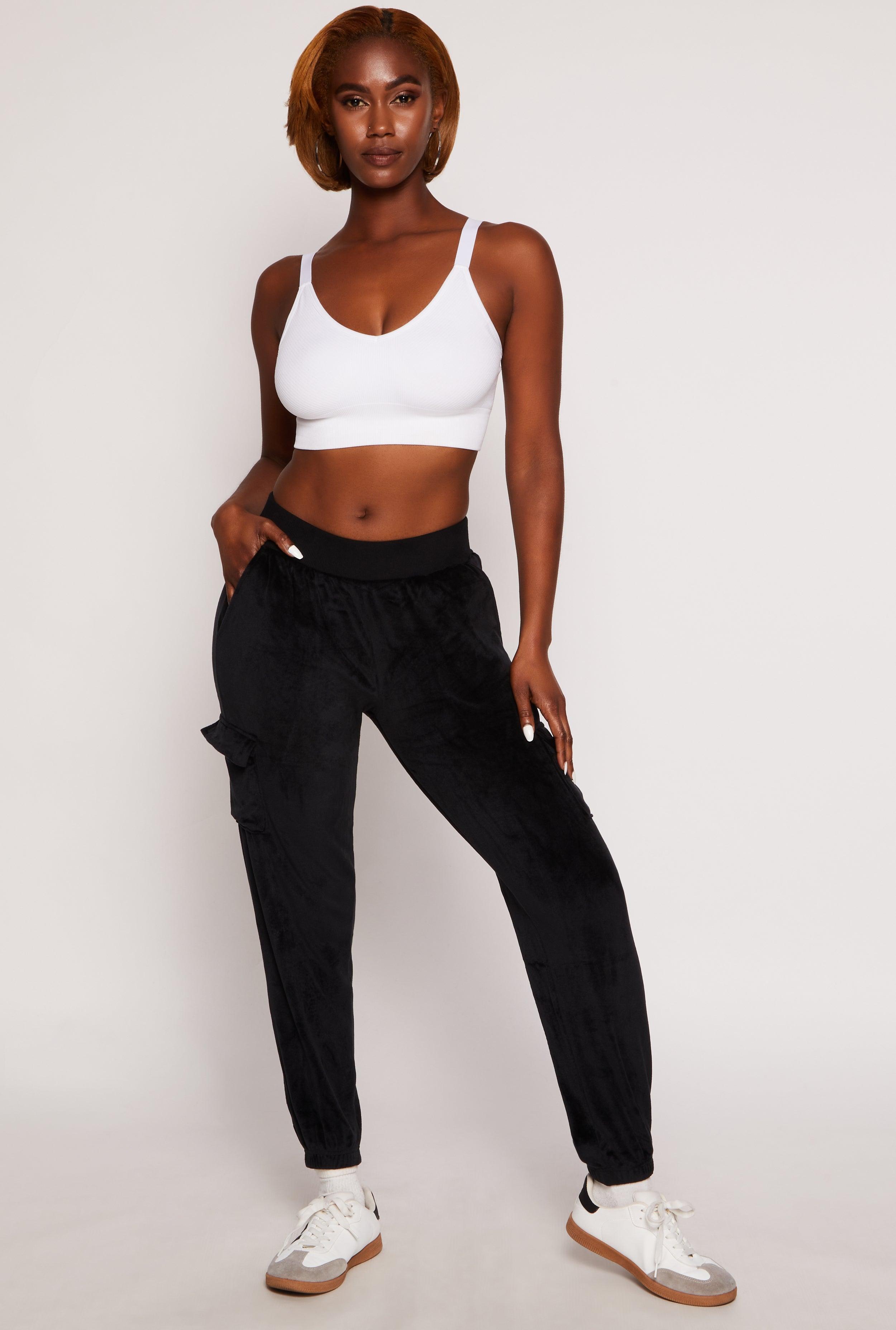 Womens Velour Cargo Pocket Sweatpants Product Image
