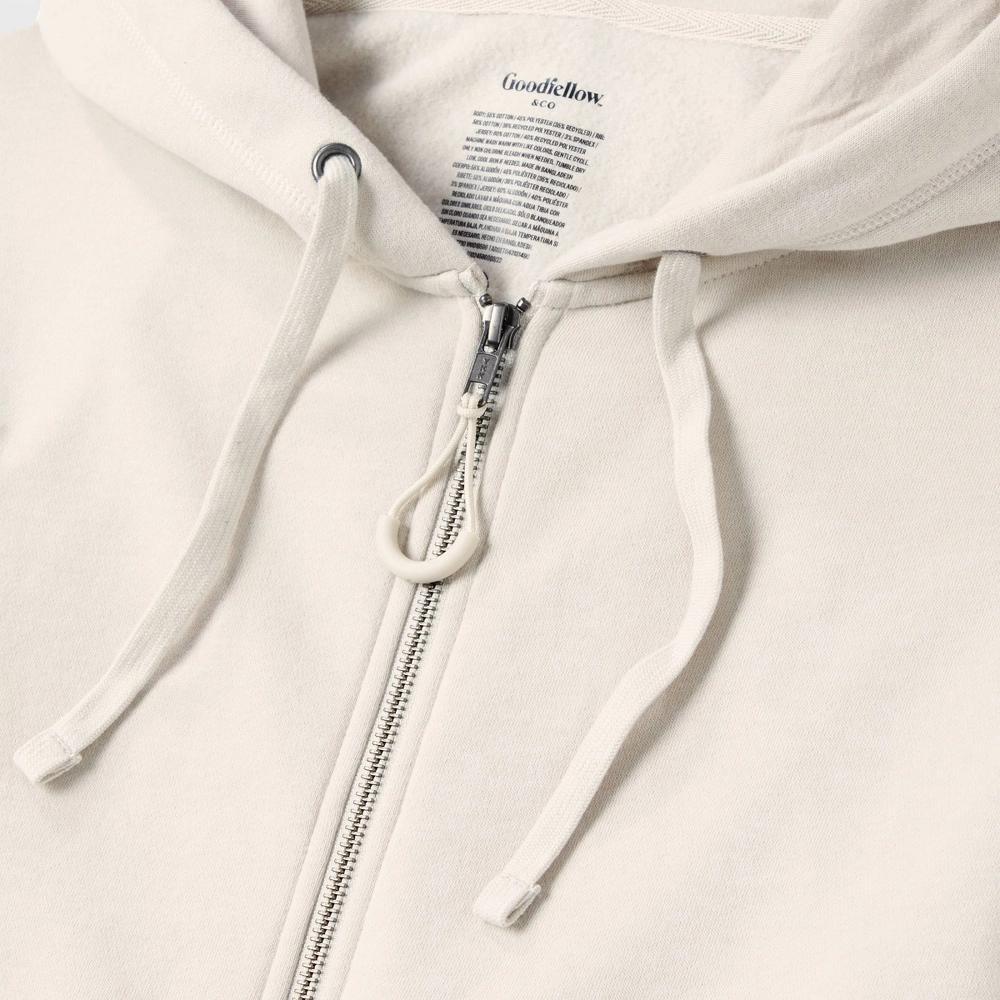 Mens Adaptive Seated Fit Ultra Soft Fleece Hoodie - Goodfellow & Co Beige XL Product Image