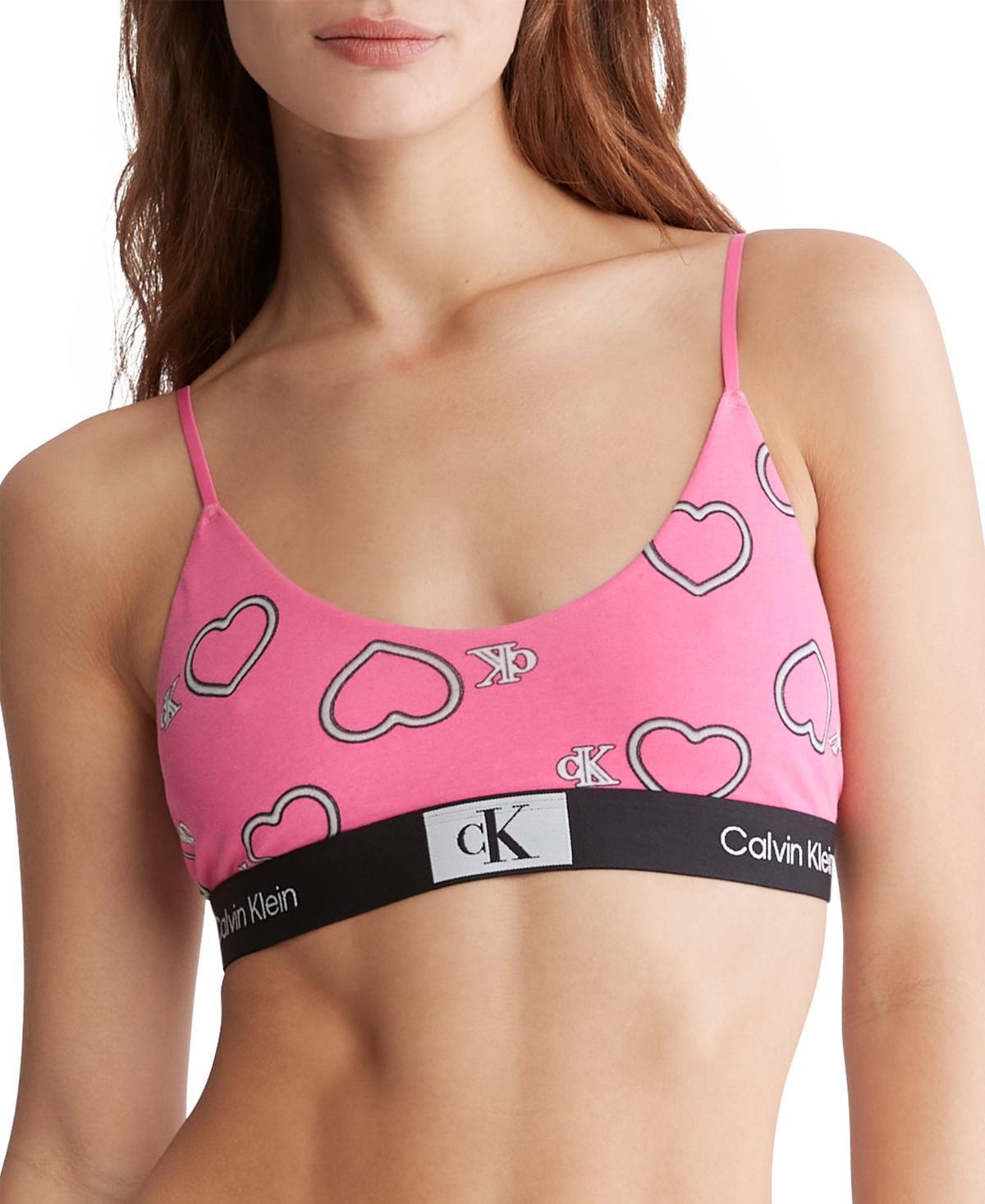Calvin Klein Women's Calvin Klein 1996 V-Day Cotton Stretch Unlined Bralette - Pink - XS Product Image