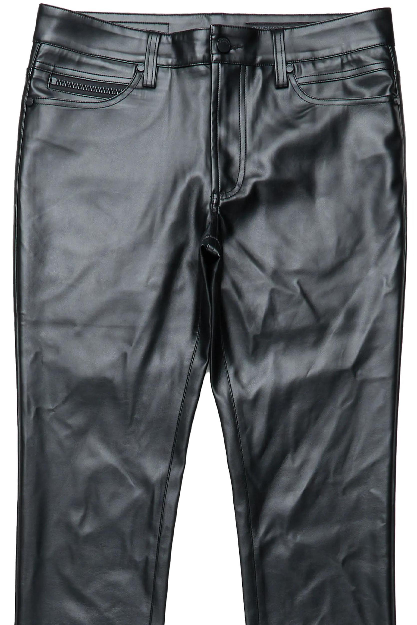 Ricky Black Super Stacked Faux Leather Pant Male Product Image