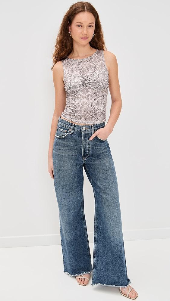 Good American Slinky Jersey Ruched Tank Top | Shopbop Product Image