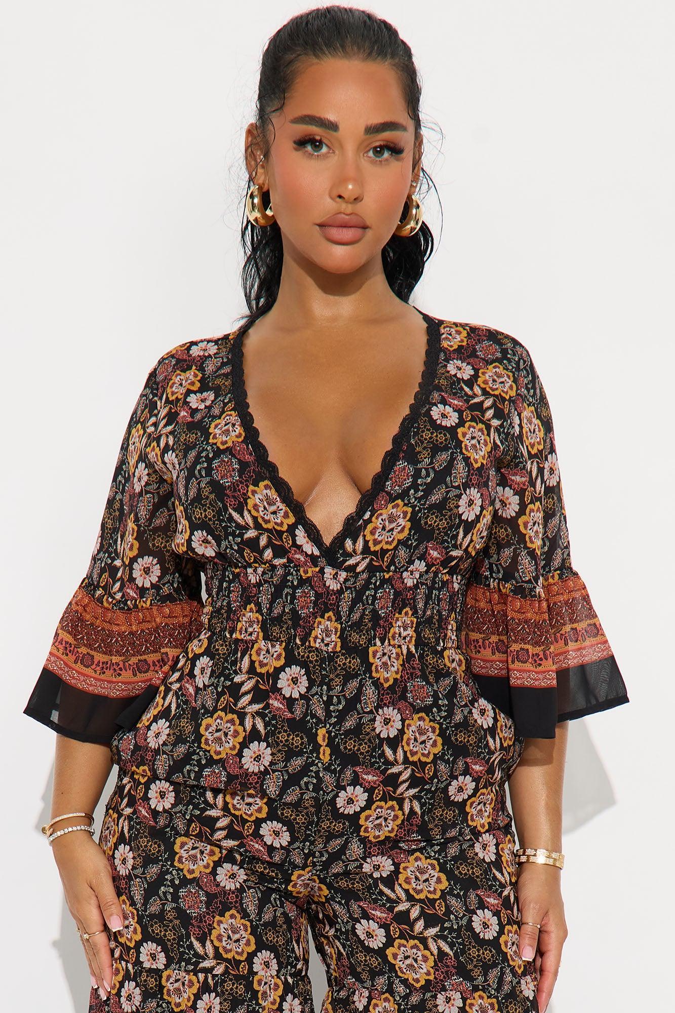 Vivid Vibes Chiffon Jumpsuit - Black/combo Product Image