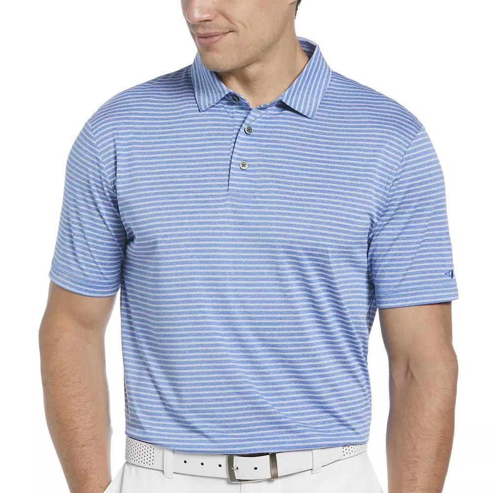 Men's Grand Slam Heather Feeder Stripe Golf Polo, Size: Large, Cavier Grey Product Image