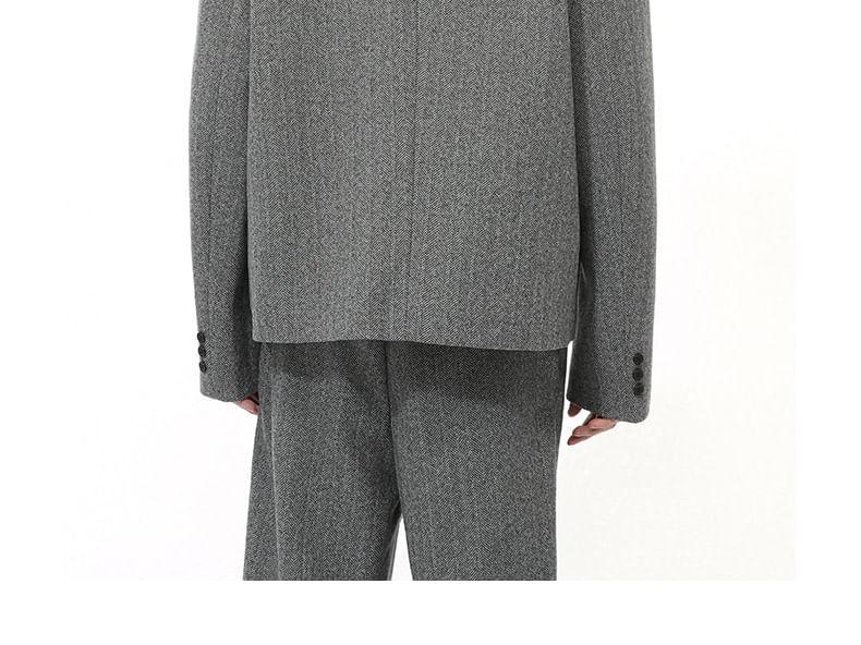 Single-Breasted Blazer / Mid Rise Loose Fit Dress Pants Product Image