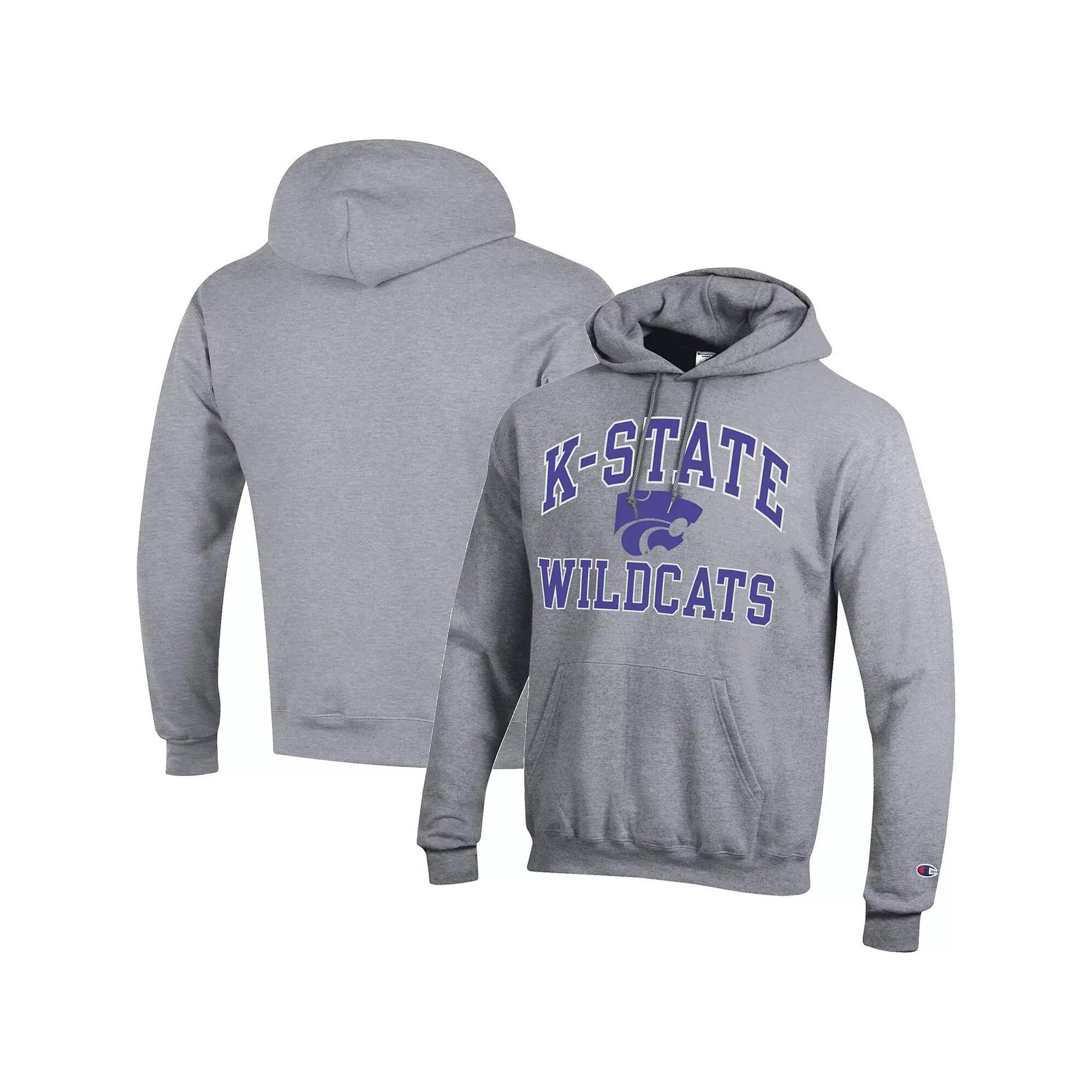 Men's Champion Heather Gray Kansas State Wildcats High Motor Pullover Hoodie, Size: XL, Grey Product Image