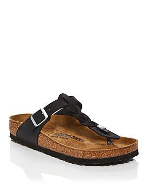 Birkenstock Womens Gizeh Braided Oiled Leather Thong Sandals Product Image