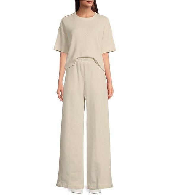 Le' AL.X Woven Organic Cotton High Rise Wide Leg Full Length Coordinating Sweatpants Product Image
