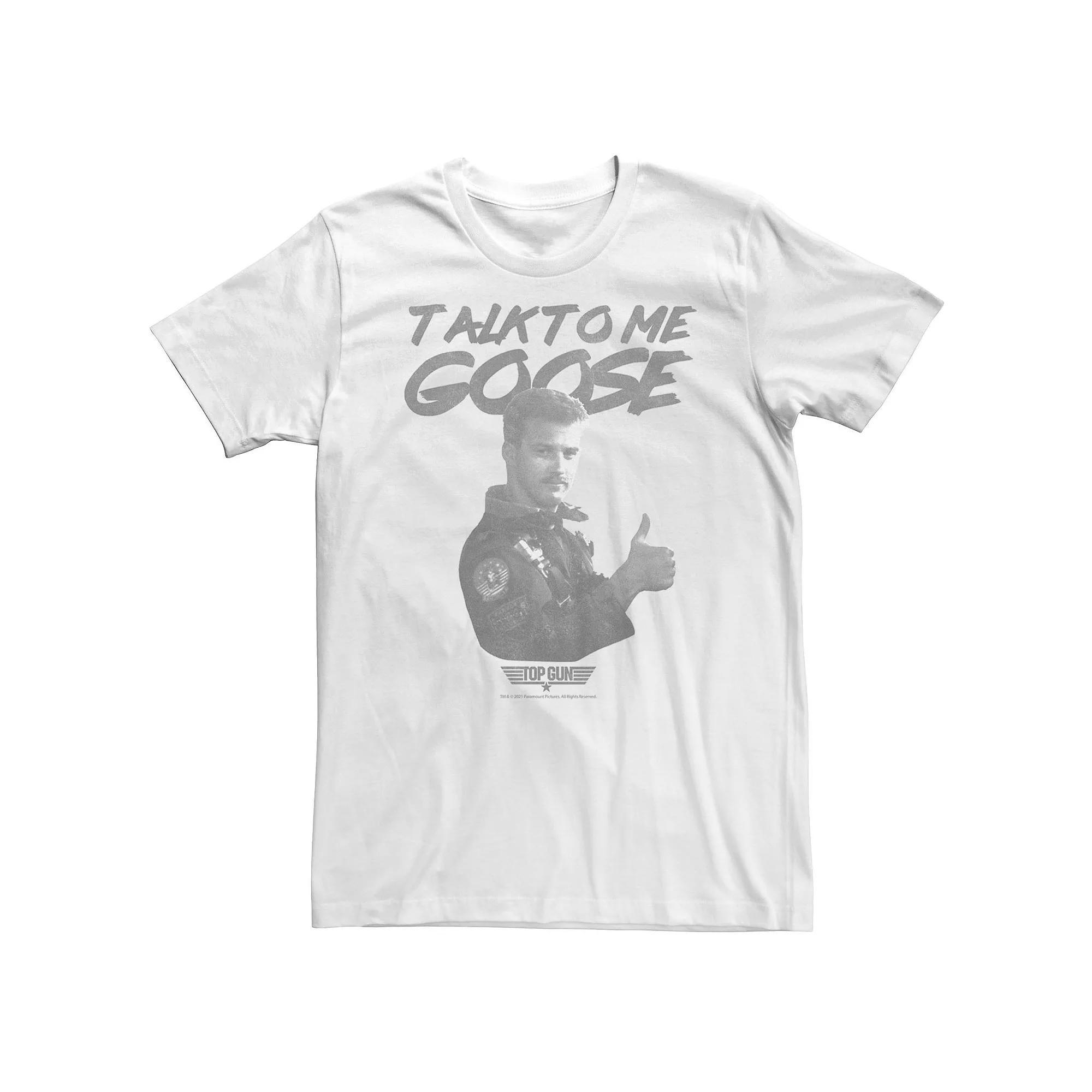 Big & Tall Top Gun Talk To Me Goose Thumbs Up Tee, Men's, Size: 4XL Tall, White Product Image
