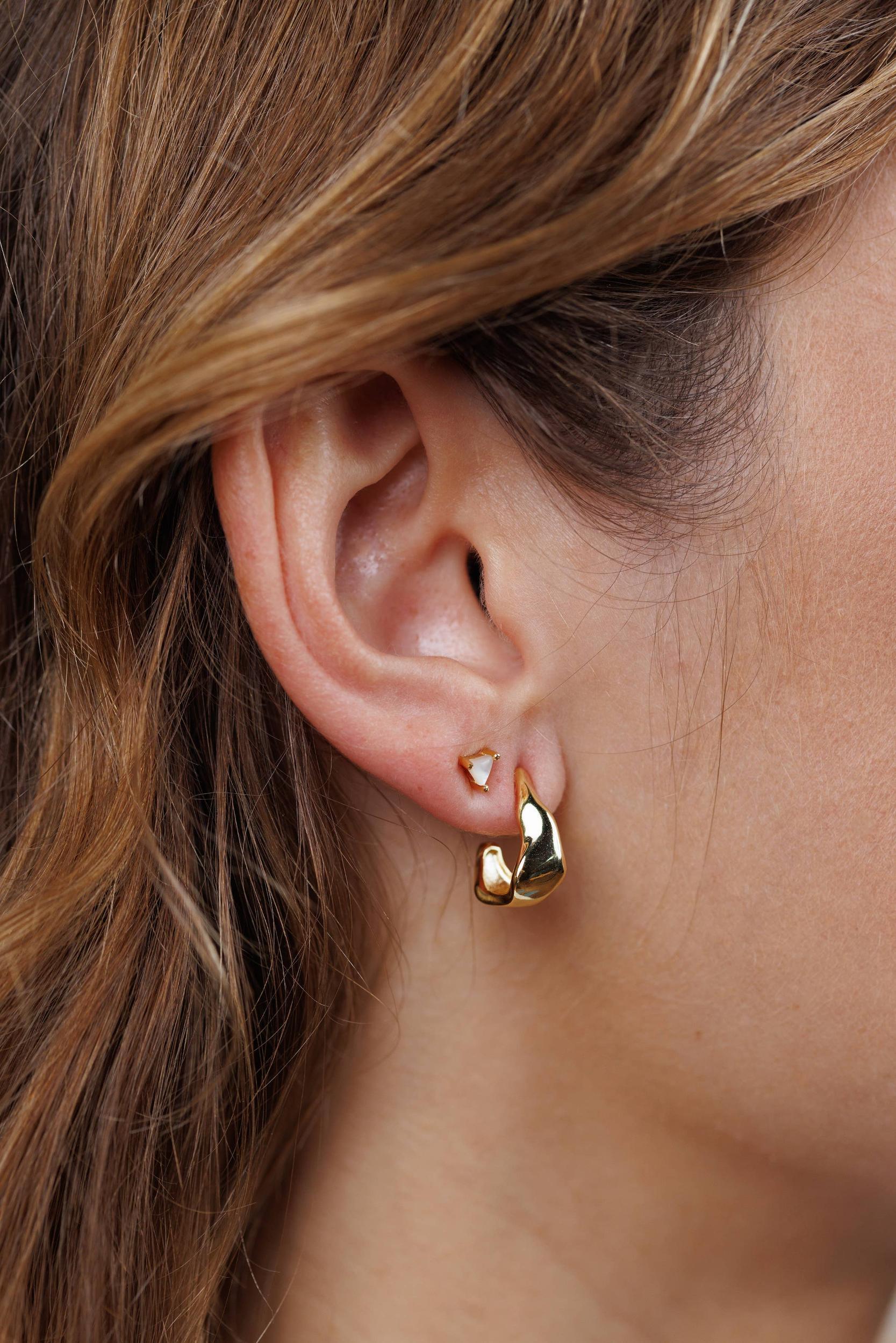 Ripple Gold Small Hoop Product Image