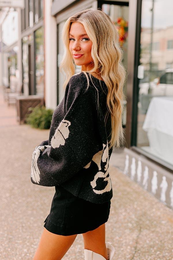Chai Latte and Chit Chat Knit Sweater in Black Product Image
