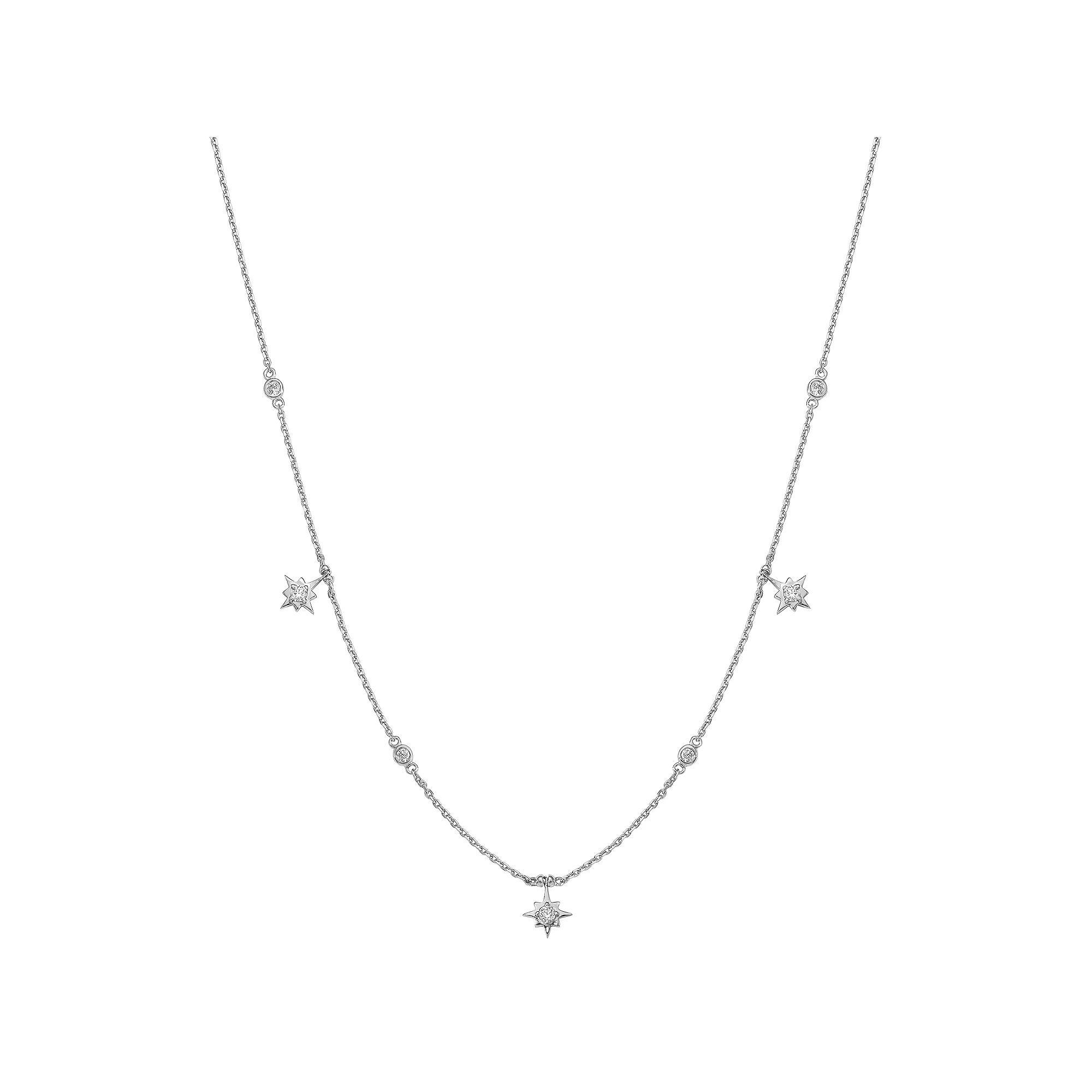 Sterling Shimmer Cubic Zirconia Star Necklace, Womens Product Image