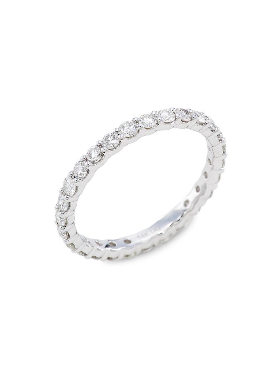 Womens 14K White Gold & 1 TCW Diamond Eternity Band Product Image