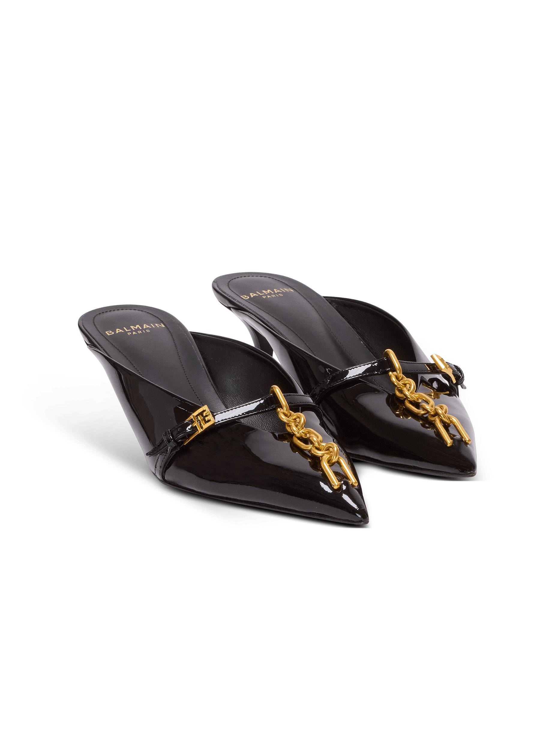 Sync patent leather mules with pointed toe Product Image