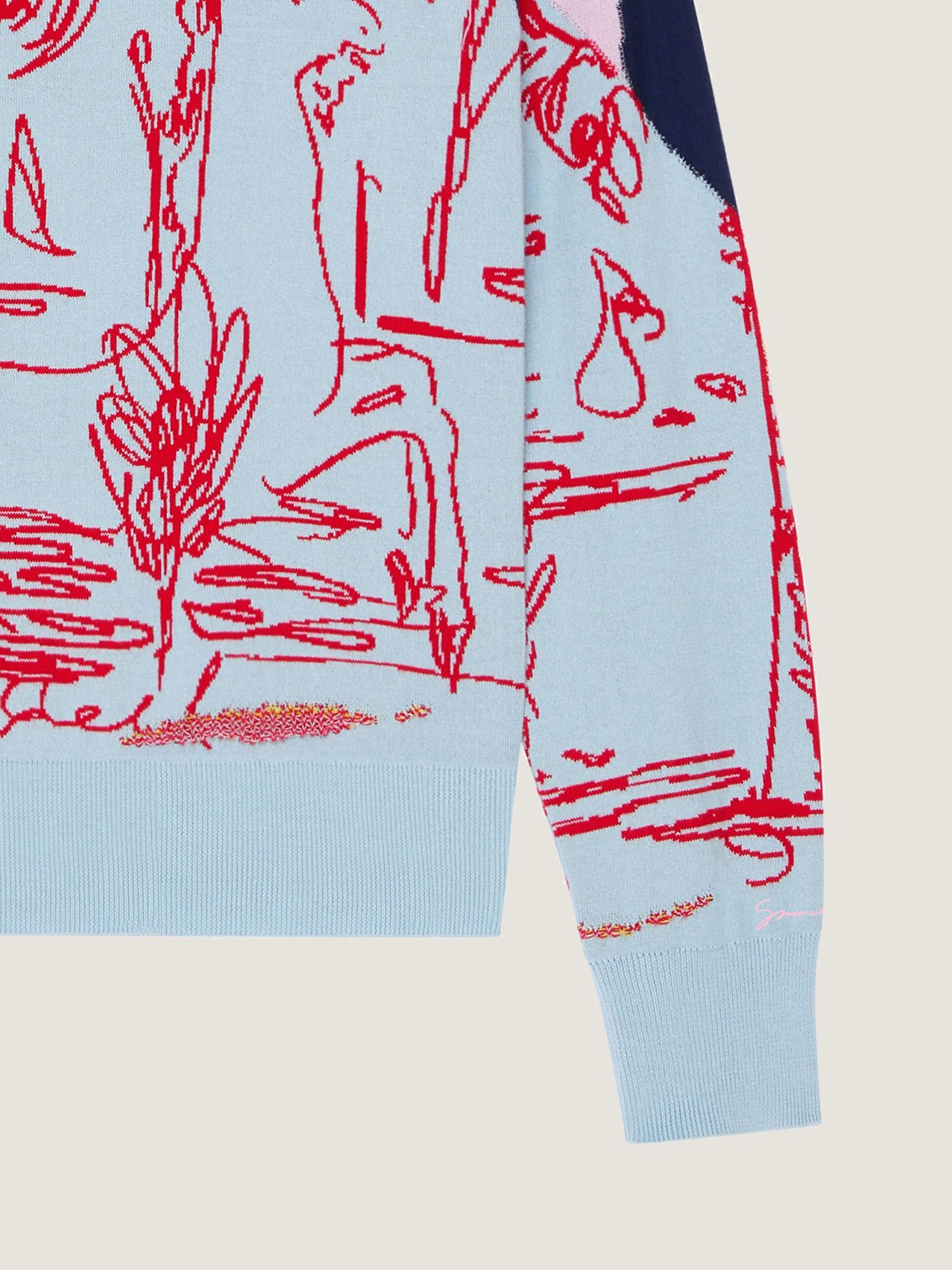 Sweater in cotton with multicolor jacquard Product Image