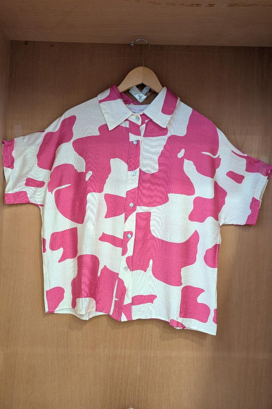 Fuchsia Wave Collared Blouse Product Image