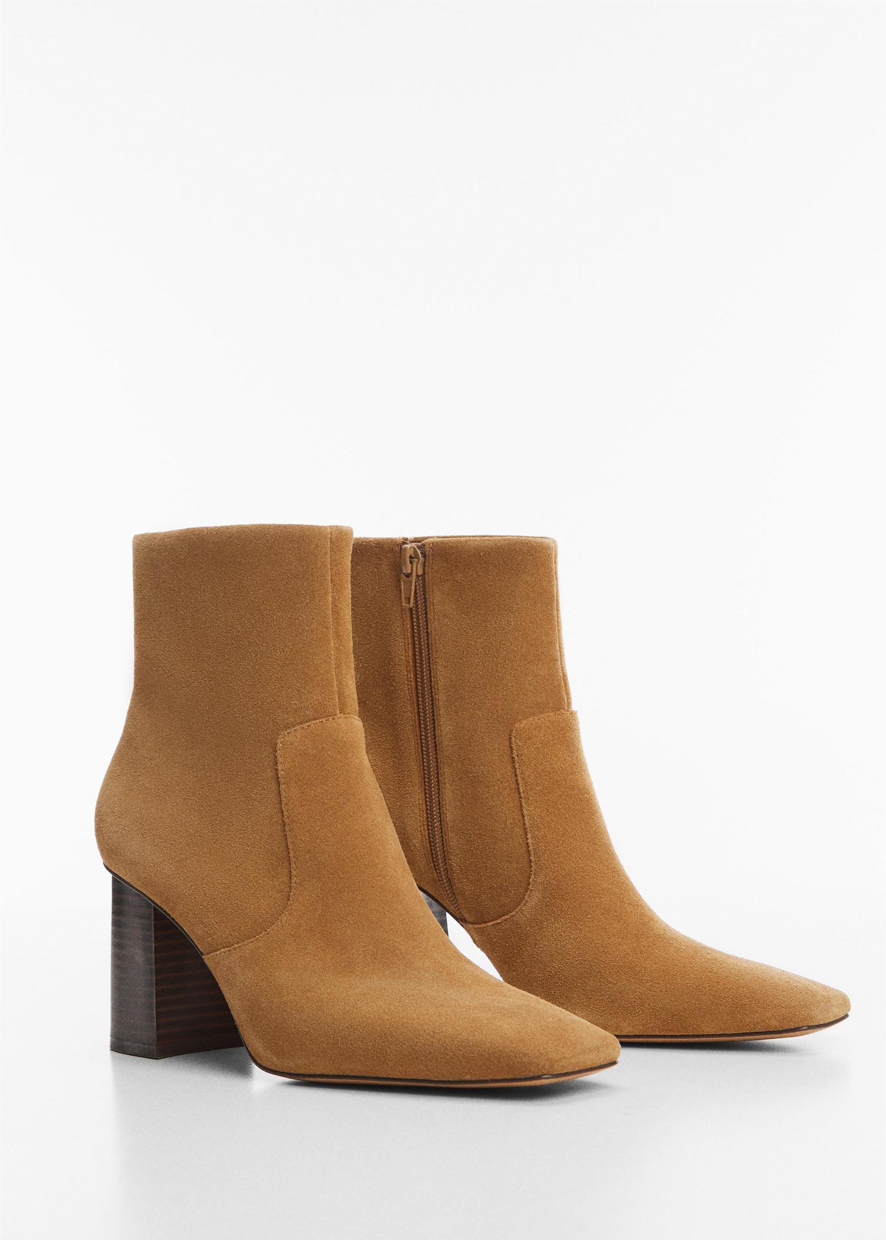 Heel suede ankle boot - Women | MANGO USA Product Image