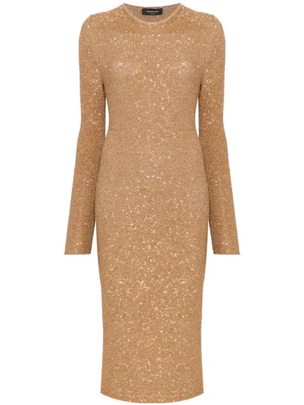 FABIANA FILIPPI Sequined Midi Dress In Brown Product Image