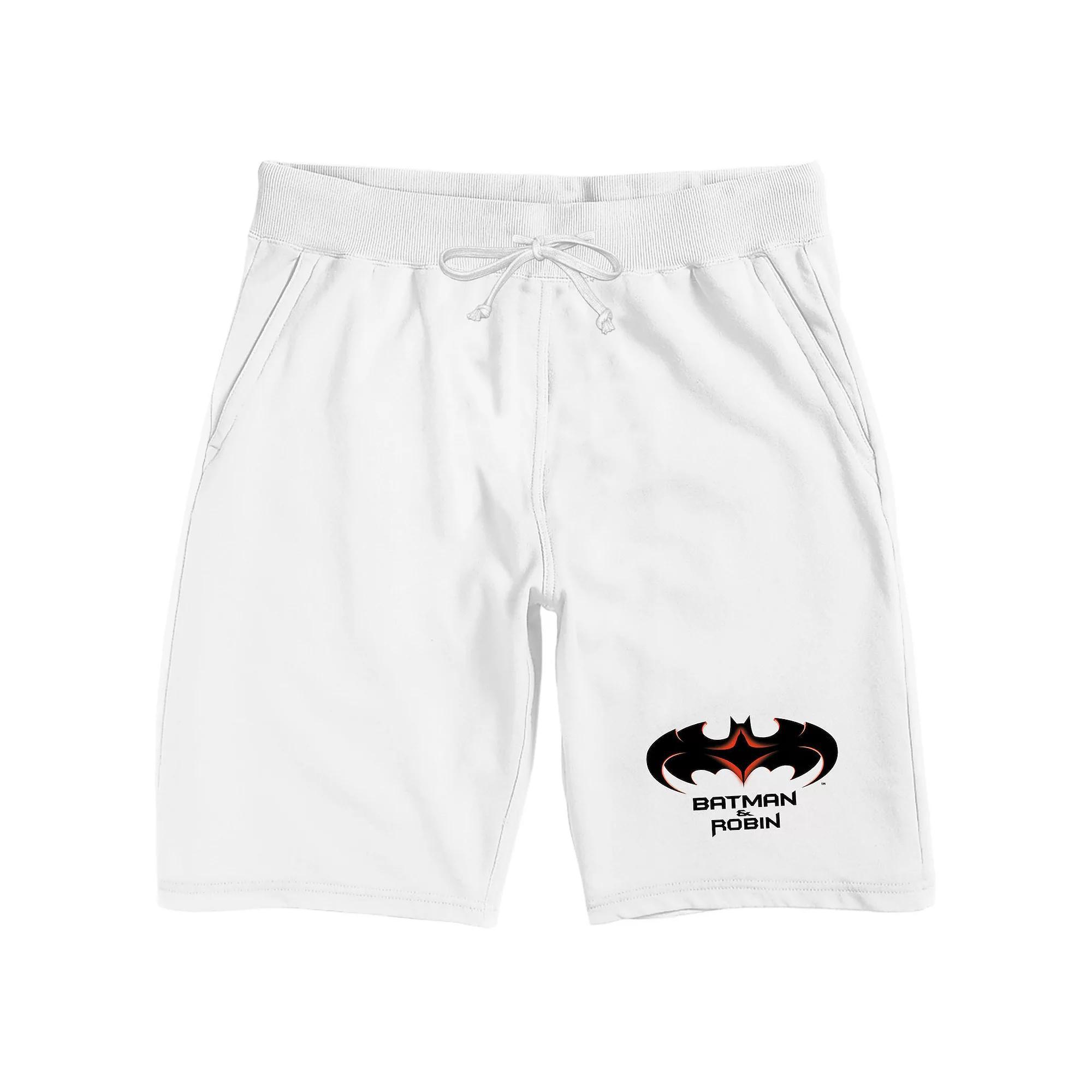 Men's DC Comics Batman & Robin Logo 9" Sleep Shorts, Size: Large, White Product Image