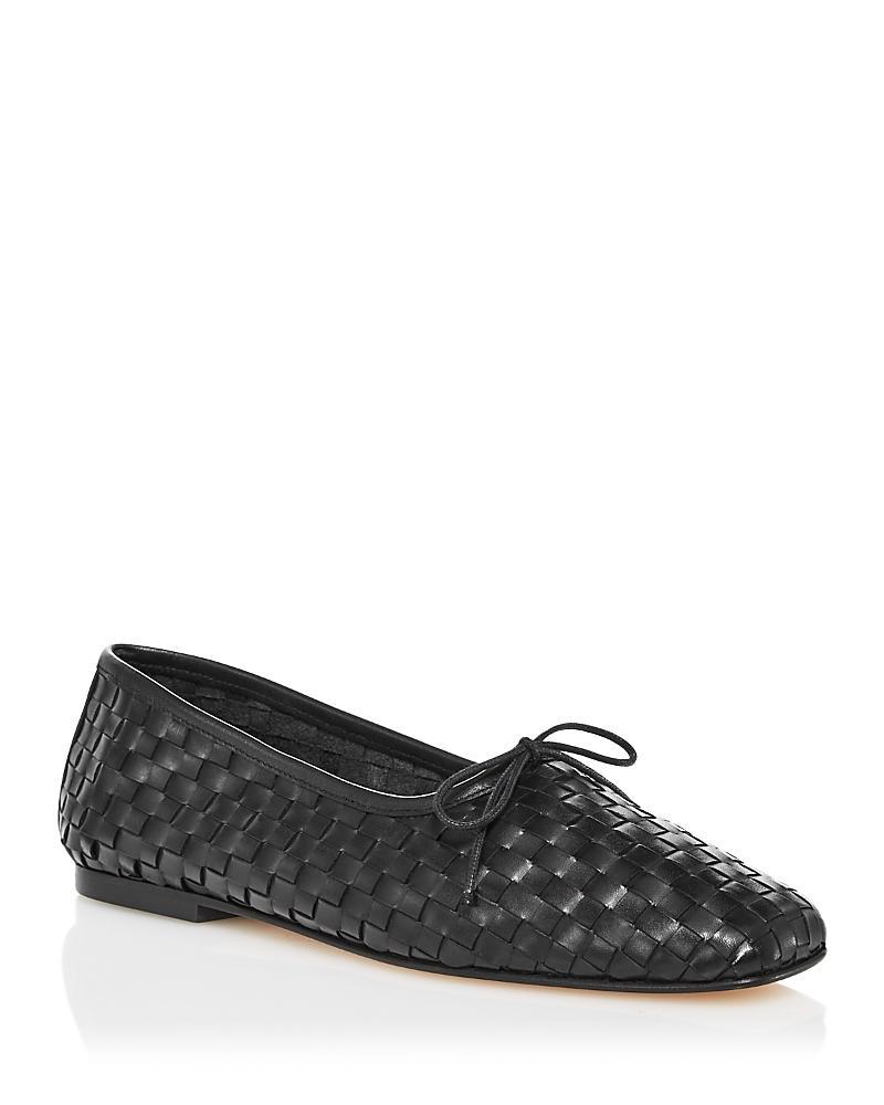 Saint Laurent Womens Poppy Ballerinas in Smooth Leather Product Image