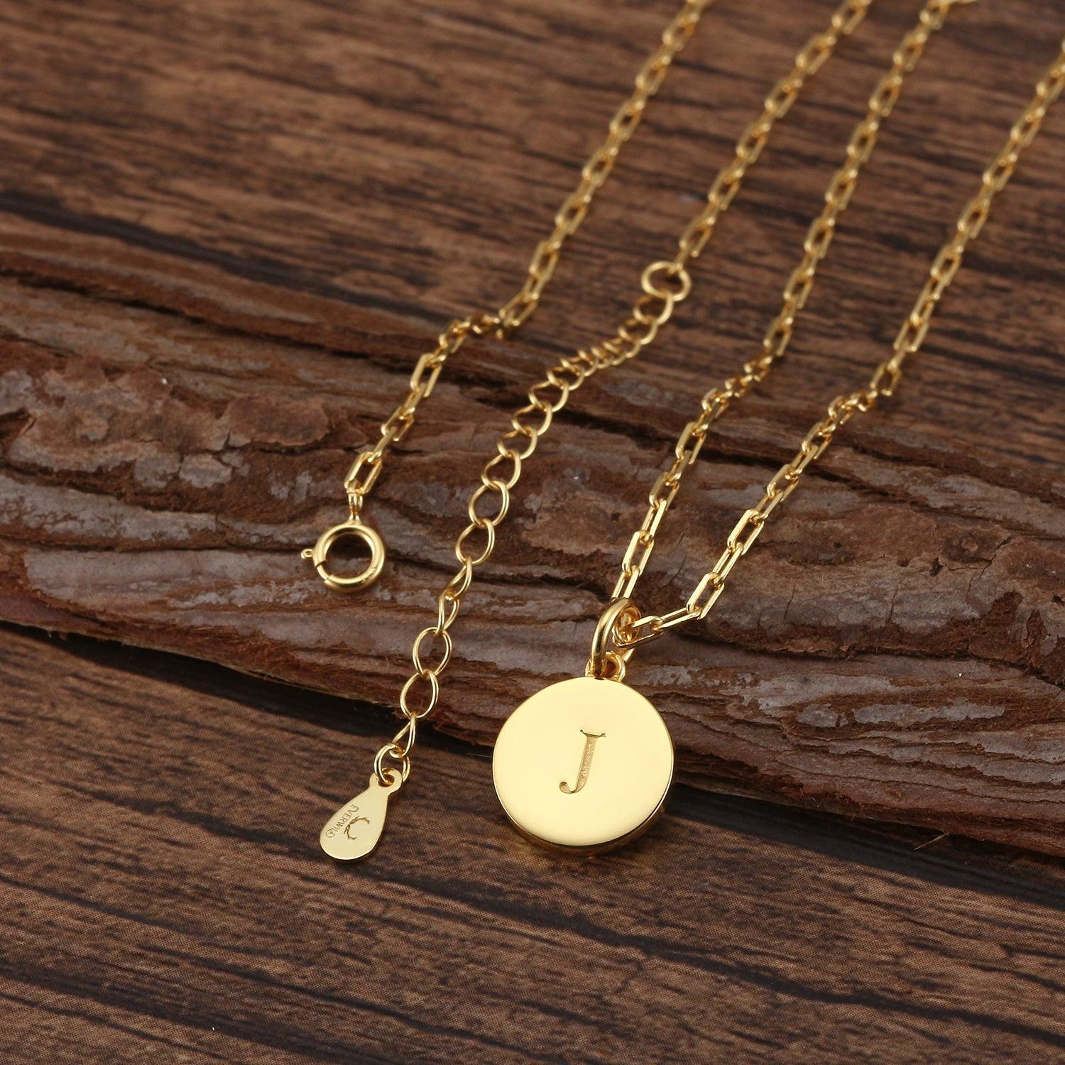 Dainty Fancy J Initial Pendant Necklace Product Image