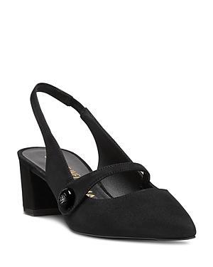 Santoni Womens Patent Leather Mid-Heel Slingback Pumps Product Image