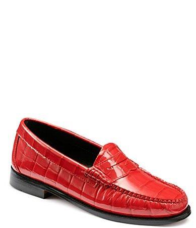 G.H. Bass Whitney Croco Weejun Leather Penny Loafers Product Image