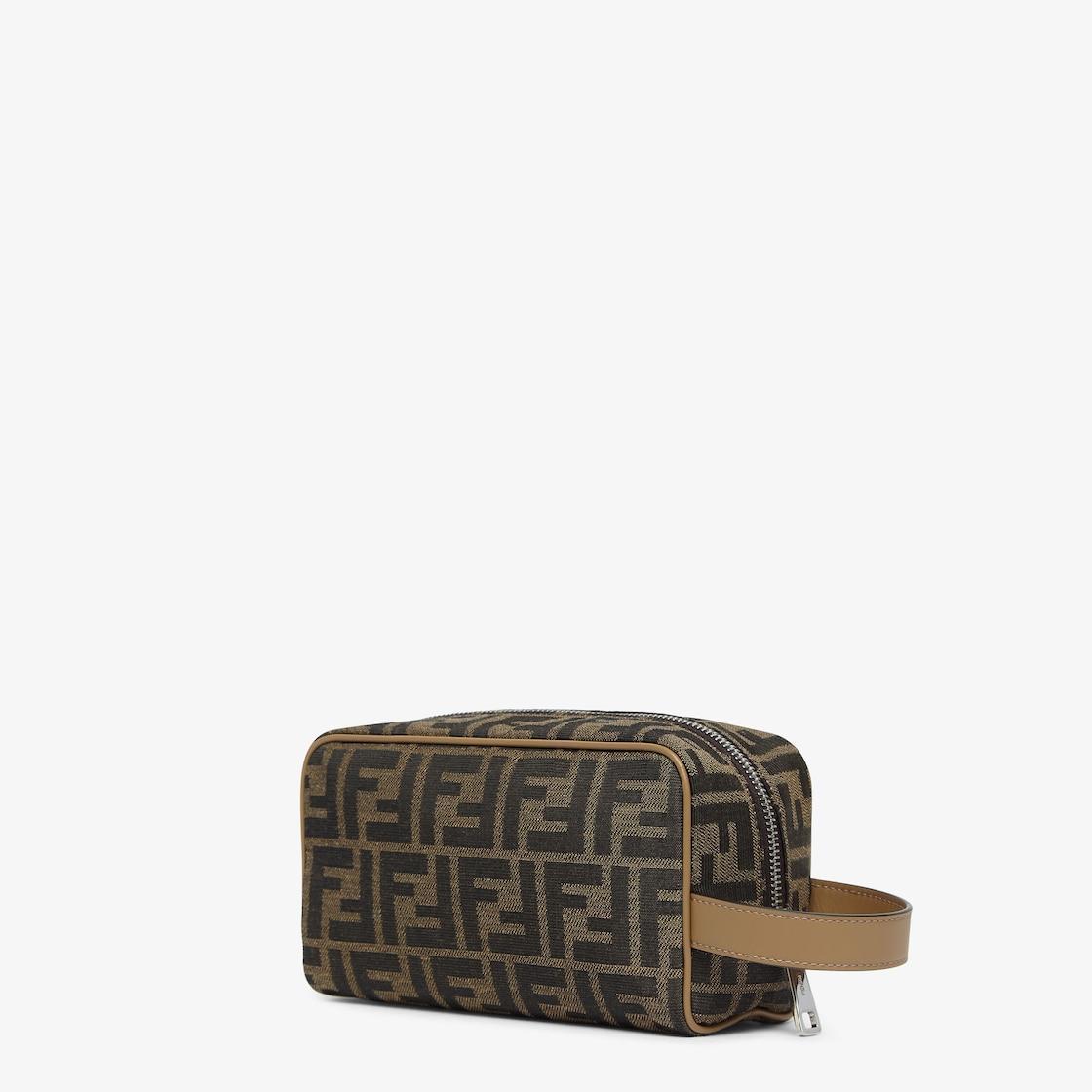 Small FF Jacquard Toiletry CaseBrown FF jacquard toiletry case Product Image