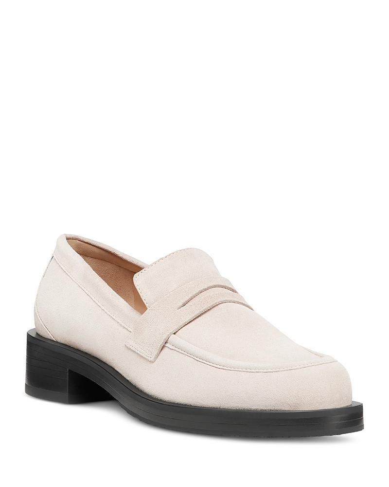 Womens Palmer 40MM Brushed Leather Stacked Heel Loafers Product Image