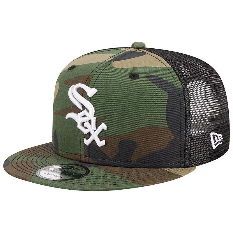 Men's New Era Camo Chicago White Sox Woodland Camo Trucker 9FIFTY Snapback Hat, Green Product Image