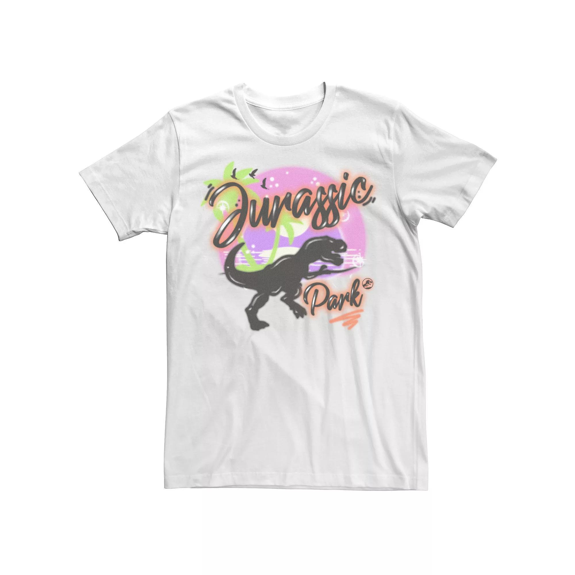 Men's Jurassic Park Airbrush Logo Tee, Boy's, Size: Small, White Product Image