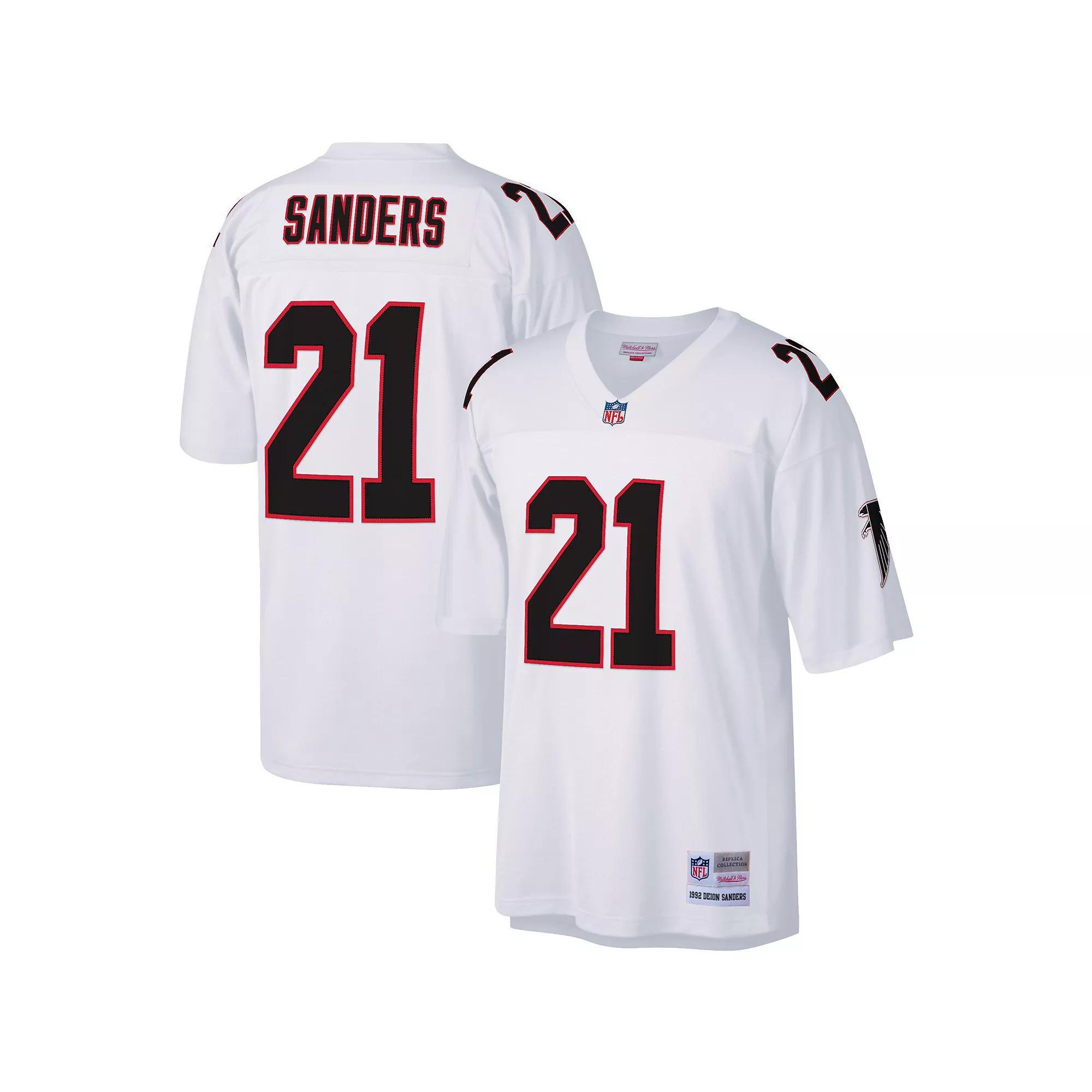 Men's Mitchell & Ness Deion Sanders White Atlanta Falcons Legacy Replica Jersey, Size: 4XL Product Image