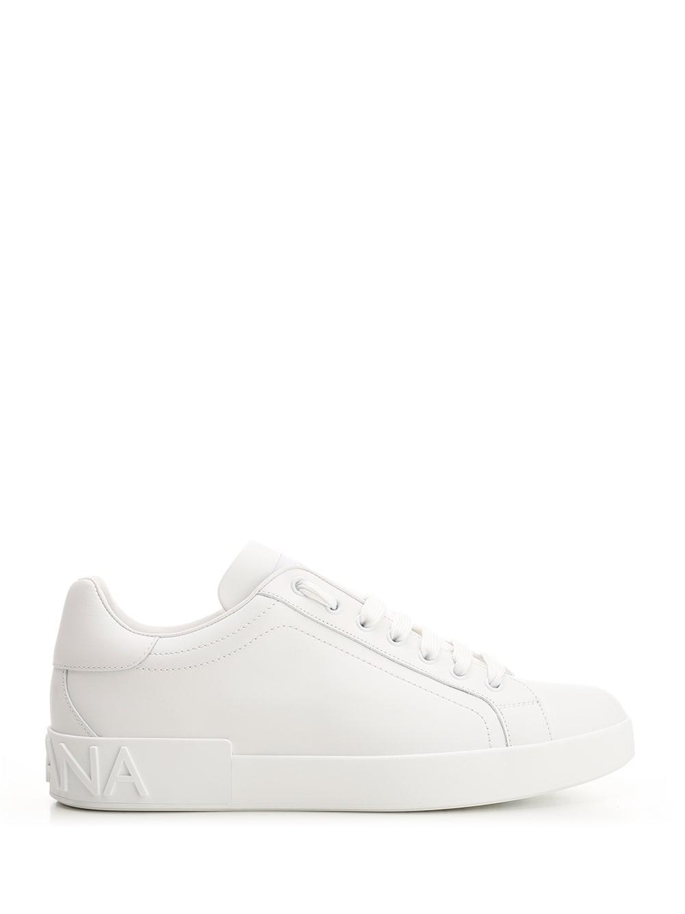 DOLCE & GABBANA Low Nappa Calfskin Sneaker In White Product Image