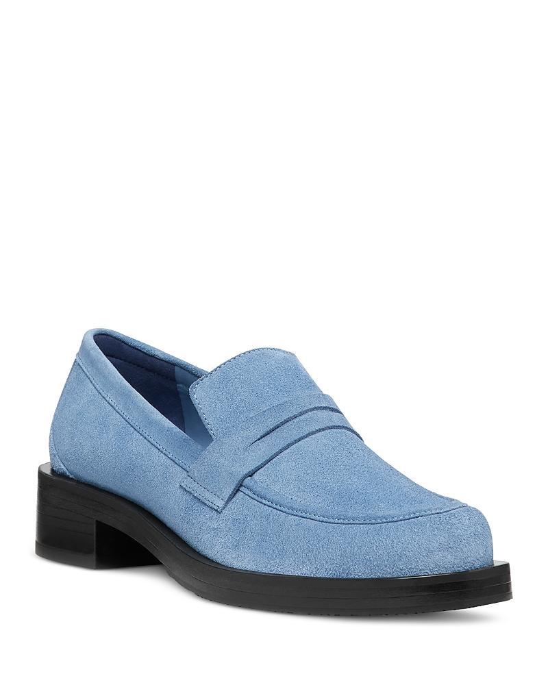 Womens Palmer 40MM Brushed Leather Stacked Heel Loafers Product Image