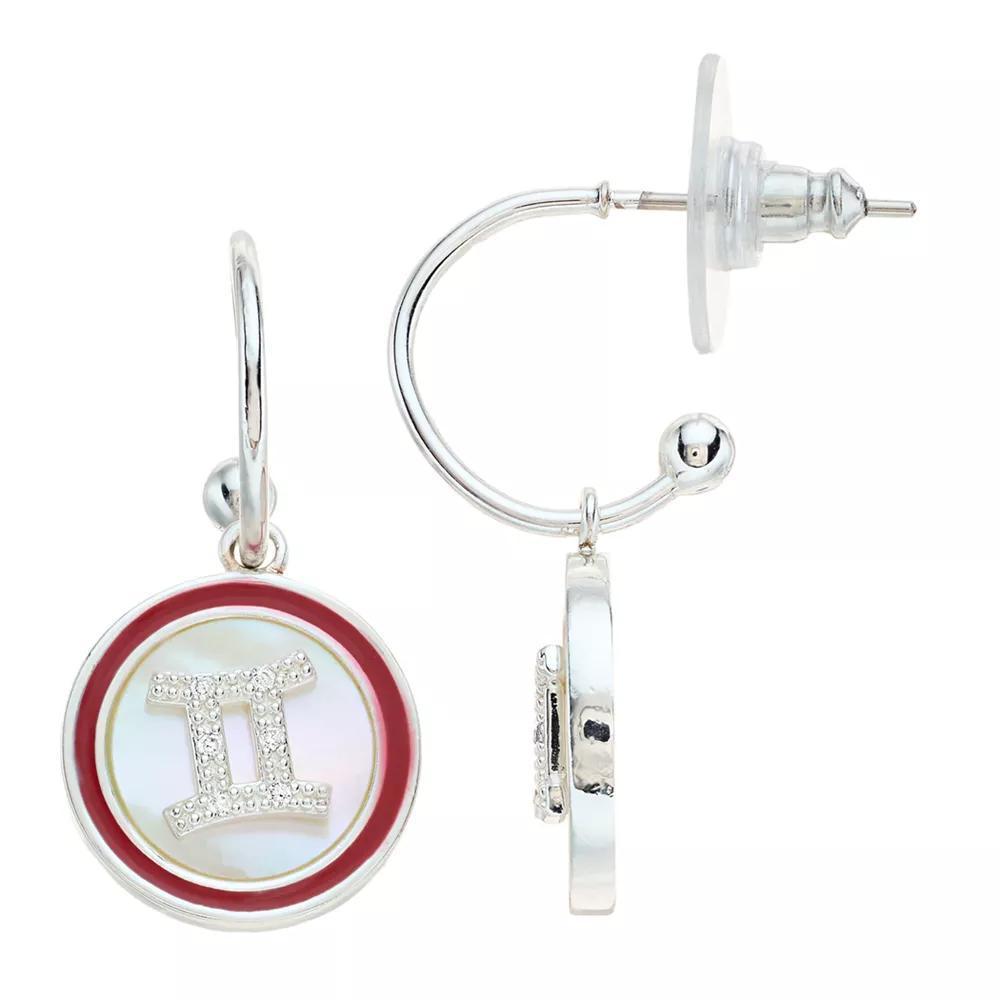 City Luxe Mother of Pearl Aquarius Drop Earrings, Womens, Silver Tone Gemini Product Image